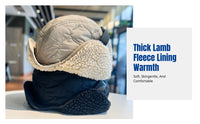 Thickened Sherpa Ushanka Hat, Double-Sided, Embroidered, Windproof Earflap Cap for Couples, Skiing & Cycling