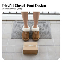 Closed Toe Chunky Sole House Shoes, Plush Furry Winter Warm, Women's Comfortable Winter Boots