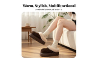 Closed Toe Chunky Sole House Shoes, Plush Furry Winter Warm, Women's Comfortable Winter Boots
