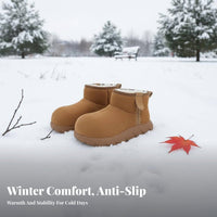 Cute Chunky Capybara Winter Boots, Plush Lined, Thick Sole, Short Ankle, Warm Shoes