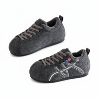 Women's Training Athletic Shoes, Fleece Lined, Lambswool Interior, Winter Warmth, Lace-Up, Comfortable Cotton