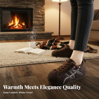 Women's Training Athletic Shoes, Fleece Lined, Lambswool Interior, Winter Warmth, Lace-Up, Comfortable Cotton