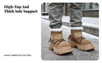 Winter High Top Boots, Polar Bread Chunky Front, Plush Lined, Thick Sole, Unisex