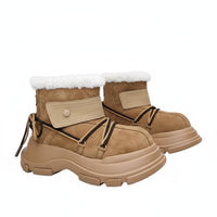 Winter High Top Boots, Polar Bread Chunky Front, Plush Lined, Thick Sole, Unisex