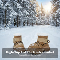 Winter High Top Boots, Polar Bread Chunky Front, Plush Lined, Thick Sole, Unisex