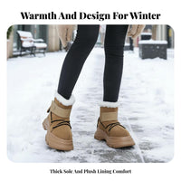 Winter High Top Boots, Polar Bread Chunky Front, Plush Lined, Thick Sole, Unisex