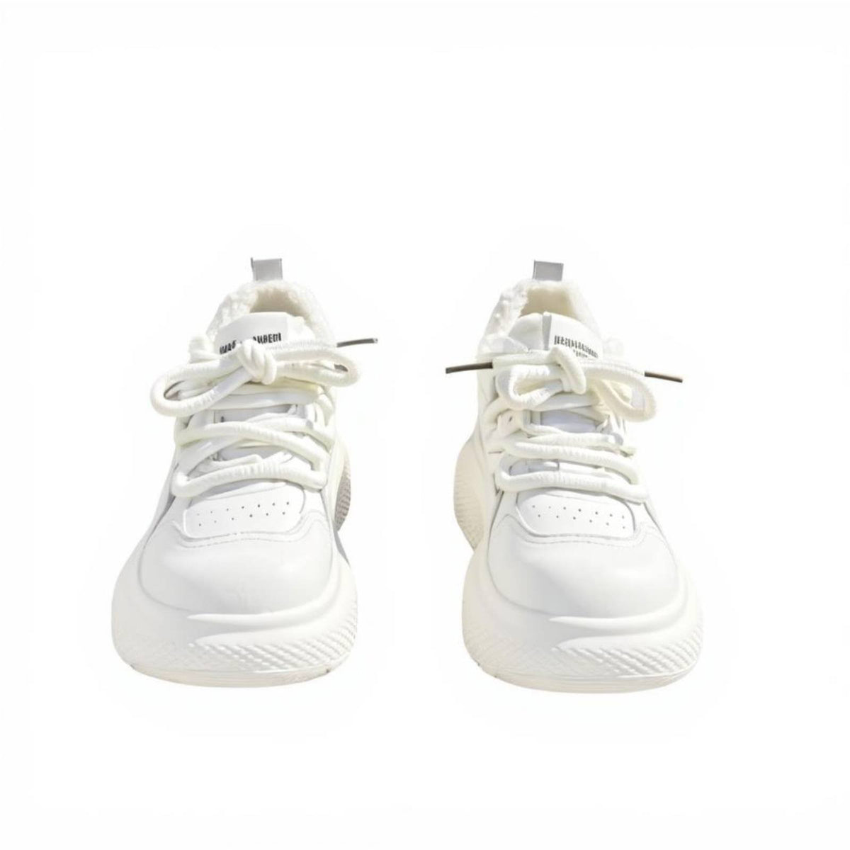 Chunky Sole Doll Shoes, Cute Big Head, Faux Lined, Women's Sneakers, Autumn Winter, Leather, Student Casual