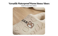 House Shoes, Waterproof Plush Winter Slippers, Thick Sole, Slip-On, Warm Heel, New Arrival, Indoor Use, Non-Slip, Cute Creature Design