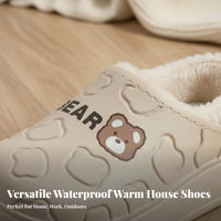 House Shoes, Waterproof Plush Winter Slippers, Thick Sole, Slip-On, Warm Heel, New Arrival, Indoor Use, Non-Slip, Cute Creature Design