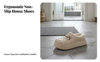 House Shoes, Waterproof Plush Winter Slippers, Thick Sole, Slip-On, Warm Heel, New Arrival, Indoor Use, Non-Slip, Cute Creature Design