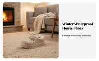 House Shoes, Waterproof Plush Winter Slippers, Thick Sole, Slip-On, Warm Heel, New Arrival, Indoor Use, Non-Slip, Cute Creature Design
