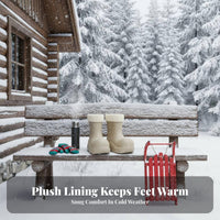 Fleece Lined Women's Winter Boots, Thick Sole, Waterproof, Anti-Slip, Pull-On, Round Toe