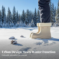 Fleece Lined Women's Winter Boots, Thick Sole, Waterproof, Anti-Slip, Pull-On, Round Toe