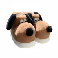 Cartoon Dog Plush House Shoes, Cozy Indoor Outdoor Winter Boots, Warm Non-Slip Slippers for Men and Women