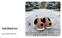Cartoon Dog Plush House Shoes, Cozy Indoor Outdoor Winter Boots, Warm Non-Slip Slippers for Men and Women