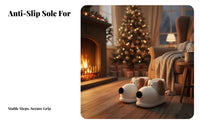 Cartoon Dog Plush House Shoes, Cozy Indoor Outdoor Winter Boots, Warm Non-Slip Slippers for Men and Women