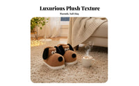 Cartoon Dog Plush House Shoes, Cozy Indoor Outdoor Winter Boots, Warm Non-Slip Slippers for Men and Women