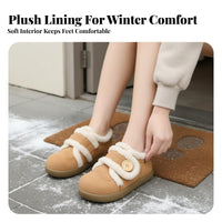 Winter Boots, Plush Lined, Hook-and-Loop Closure, Women's Winter Shoes, Chic Distinctive Design