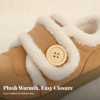 Winter Boots, Plush Lined, Hook-and-Loop Closure, Women's Winter Shoes, Chic Distinctive Design