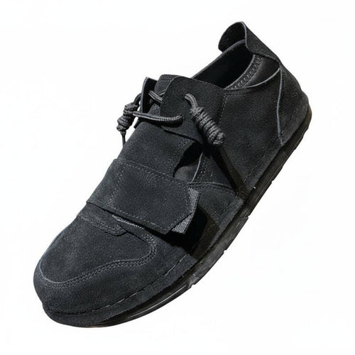 Men's Clown Shoes, Suede Leather, Low Top Slip-On, Korean Trend, Autumn Season, Lightweight Rubber Sole, Youth Casual Shoes