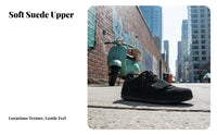 Men's Clown Shoes, Suede Leather, Low Top Slip-On, Korean Trend, Autumn Season, Lightweight Rubber Sole, Youth Casual Shoes