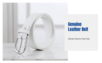 Pin Buckle Belt, Genuine Leather, Unisex Relaxed Waistband, Youth Business Sport Look