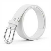 Pin Buckle Belt, Genuine Leather, Unisex Relaxed Waistband, Youth Business Sport Look