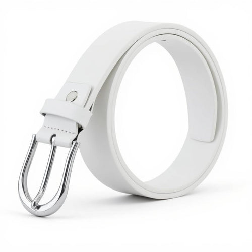 Pin Buckle Belt, Genuine Leather, Unisex Relaxed Waistband, Youth Business Sport Look