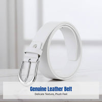 Pin Buckle Belt, Genuine Leather, Unisex Relaxed Waistband, Youth Business Sport Look