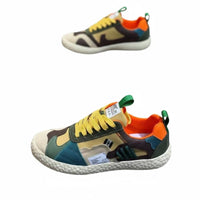 Men's Board Shoes, Clown Style, Soft Cushioned Sole, Patchwork Sport Shoes, Youth Trend, Lace-Up, PU Material, Autumn