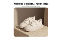 Bread Shoes, Plush Winter Boots, Thick Sole, Warm Girls' Shoes, Winter Casual Style