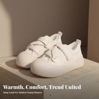 Bread Shoes, Plush Winter Boots, Thick Sole, Warm Girls' Shoes, Winter Casual Style