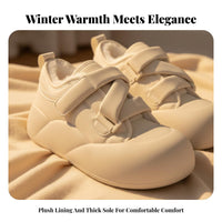 Bread Shoes, Plush Winter Boots, Thick Sole, Warm Girls' Shoes, Winter Casual Style