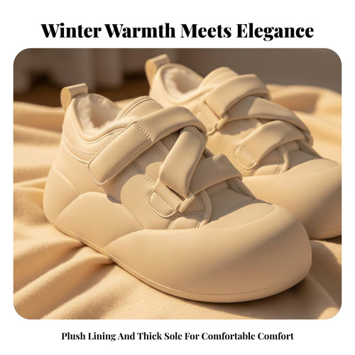 Bread Shoes, Plush Winter Boots, Thick Sole, Warm Girls' Shoes, Winter Casual Style