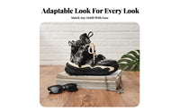 Vintage High Top Boots, Retro Style, Thick Sole, Height Boost, Women's Autumn Winter Lace-Up