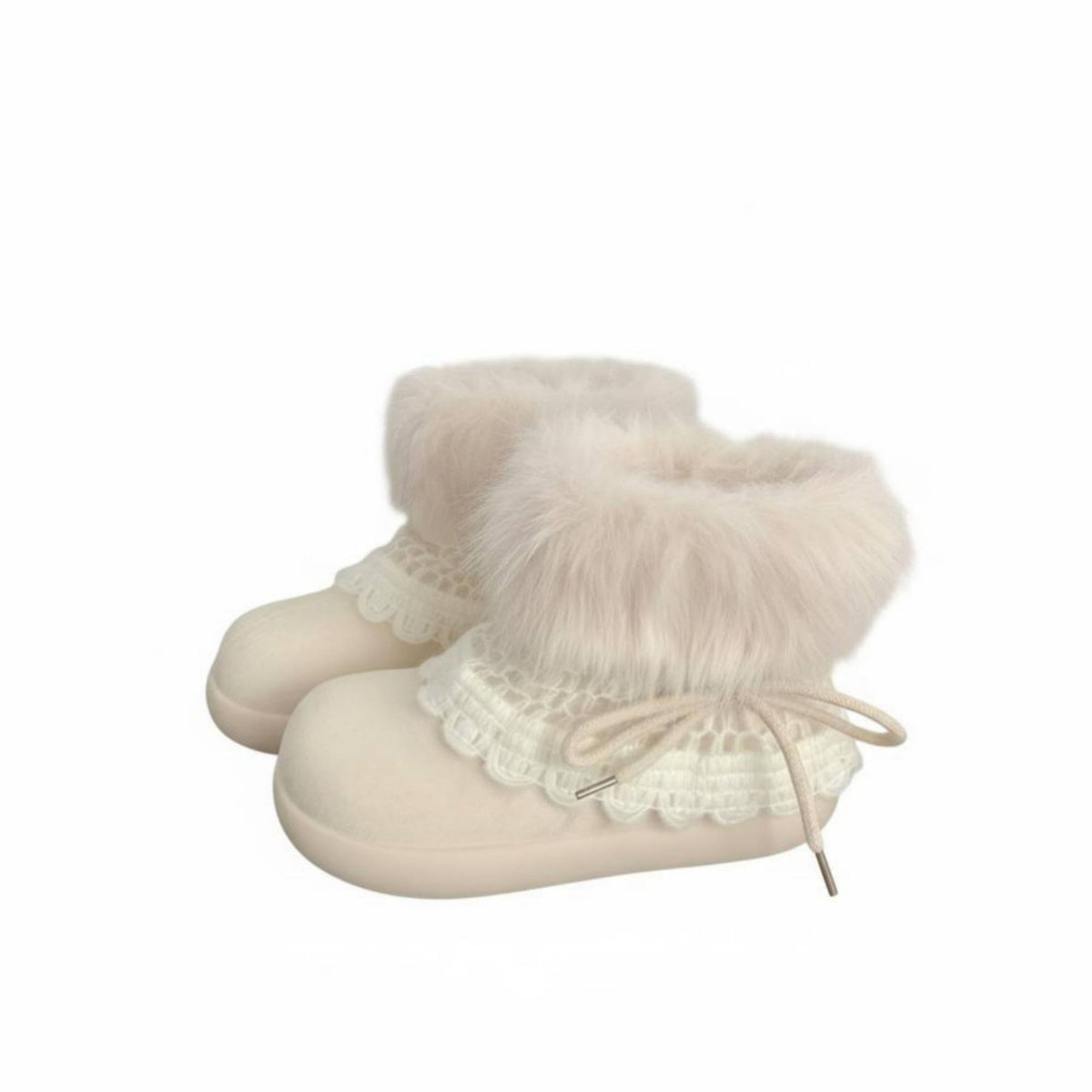 Chic Fleece Lined High Top Winter Boots, Women's Warm Thick Sole Shoes, Korean Style Lace-Up, Comfortable Winter Trend