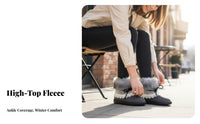Chic Fleece Lined High Top Winter Boots, Women's Warm Thick Sole Shoes, Korean Style Lace-Up, Comfortable Winter Trend