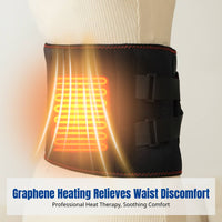 Graphene Heated Waist Belt, Wireless Pain Relief, Adjustable Temperature, LED Display, Women, Rechargeable