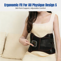 Graphene Heated Waist Belt, Wireless Pain Relief, Adjustable Temperature, LED Display, Women, Rechargeable