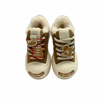 Gingerbread Man Winter Boots, Fleece Lined Big Foot Shoes, Unisex Thick Sole Warm Shoes