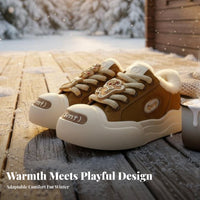 Gingerbread Man Winter Boots, Fleece Lined Big Foot Shoes, Unisex Thick Sole Warm Shoes