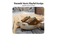 Gingerbread Man Winter Boots, Fleece Lined Big Foot Shoes, Unisex Thick Sole Warm Shoes