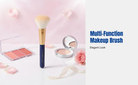 Loose Powder Brush, Cheek Color & Sculpting, Portable Soft Bristles, Synthetic Fiber, Matte Wood Handle