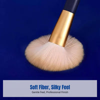 Loose Powder Brush, Cheek Color & Sculpting, Portable Soft Bristles, Synthetic Fiber, Matte Wood Handle