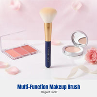 Loose Powder Brush, Cheek Color & Sculpting, Portable Soft Bristles, Synthetic Fiber, Matte Wood Handle