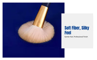 Loose Powder Brush, Cheek Color & Sculpting, Portable Soft Bristles, Synthetic Fiber, Matte Wood Handle