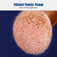 Loose Powder Brush, Cheek Color & Sculpting, Portable Soft Bristles, Synthetic Fiber, Matte Wood Handle