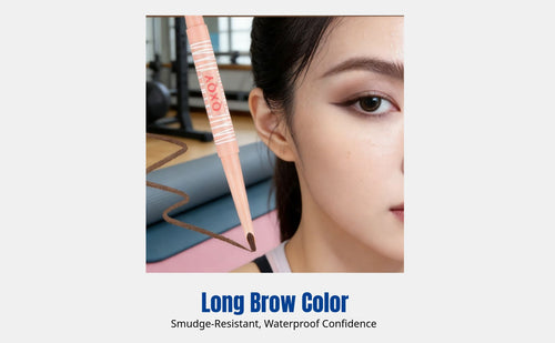 Double-ended brow definer, shaped tip, long-lasting, water-resistant, smudge-proof, natural finish, bold eyebrow outline