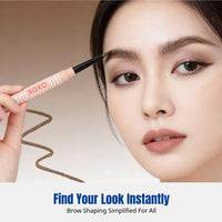 Double-ended brow definer, shaped tip, long-lasting, water-resistant, smudge-proof, natural finish, bold eyebrow outline