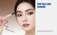 Double-ended brow definer, shaped tip, long-lasting, water-resistant, smudge-proof, natural finish, bold eyebrow outline
